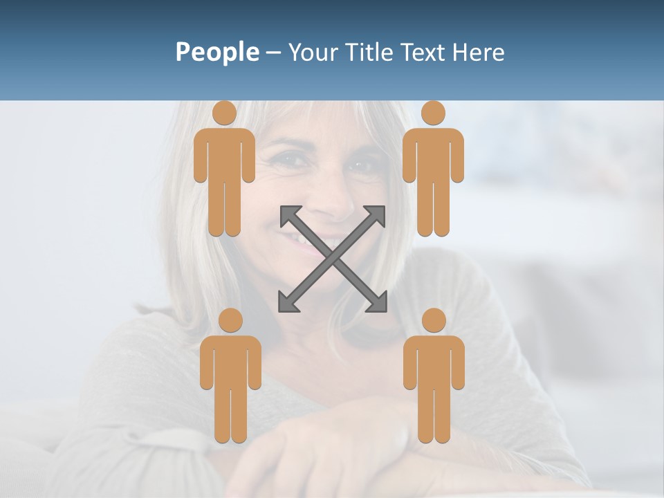 A Woman Sitting On A Couch Smiling For The Camera PowerPoint Template