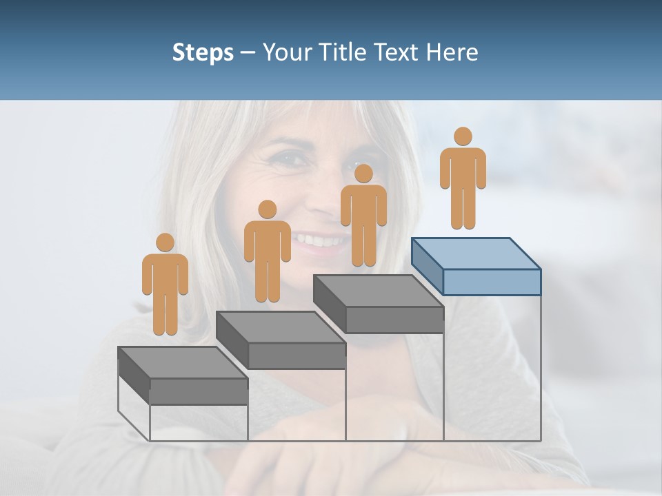 A Woman Sitting On A Couch Smiling For The Camera PowerPoint Template