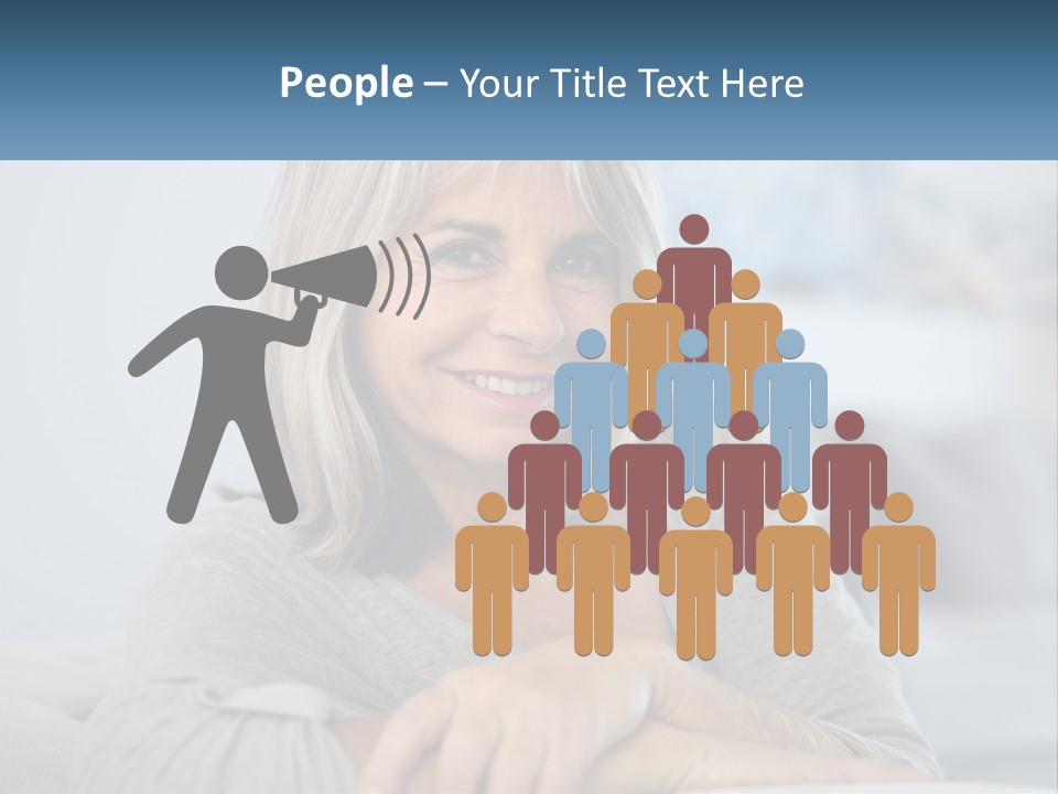 A Woman Sitting On A Couch Smiling For The Camera PowerPoint Template