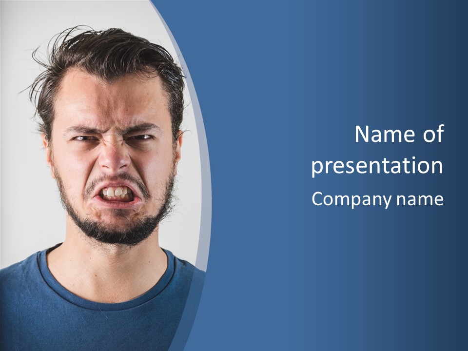 A Man Making A Face With His Mouth Open PowerPoint Template