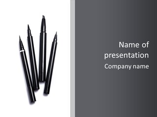 A Group Of Black Pens Sitting On Top Of A White Table PowerPoint Template