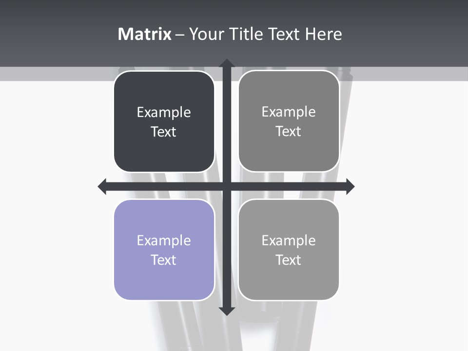 A Group Of Black Pens Sitting On Top Of A White Table PowerPoint Template