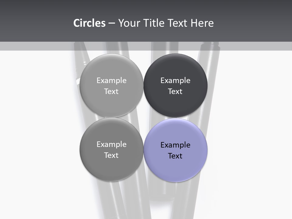 A Group Of Black Pens Sitting On Top Of A White Table PowerPoint Template