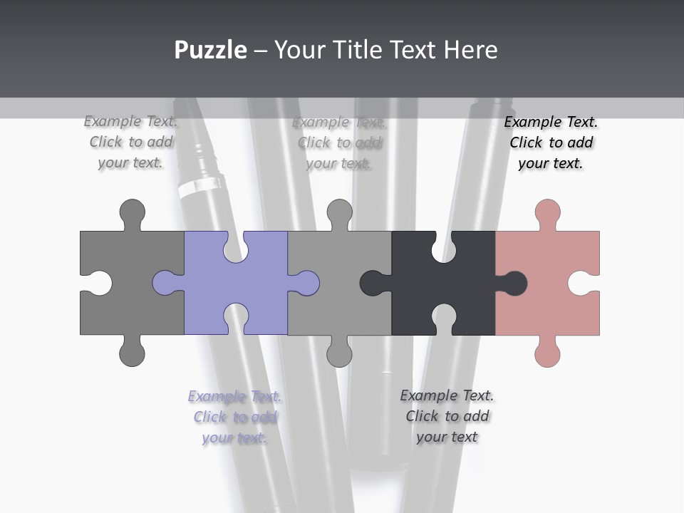 A Group Of Black Pens Sitting On Top Of A White Table PowerPoint Template