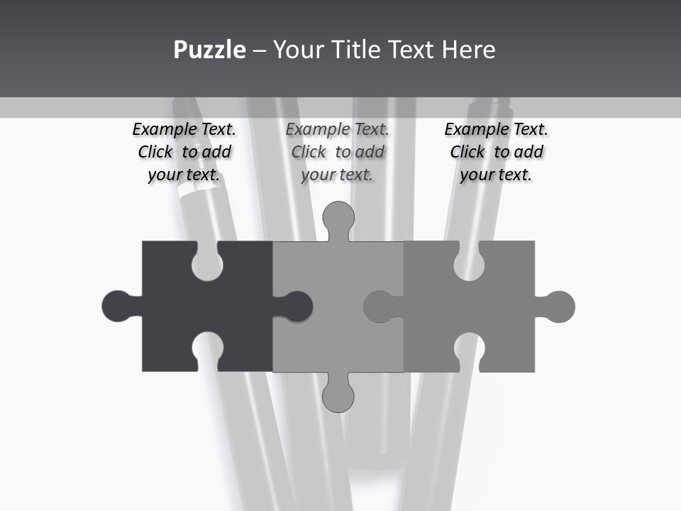 A Group Of Black Pens Sitting On Top Of A White Table PowerPoint Template