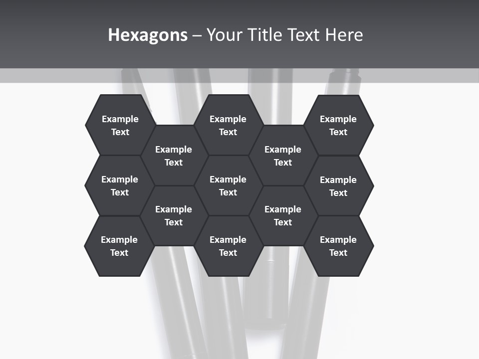 A Group Of Black Pens Sitting On Top Of A White Table PowerPoint Template