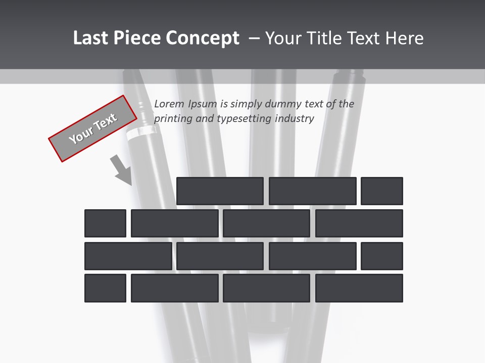 A Group Of Black Pens Sitting On Top Of A White Table PowerPoint Template