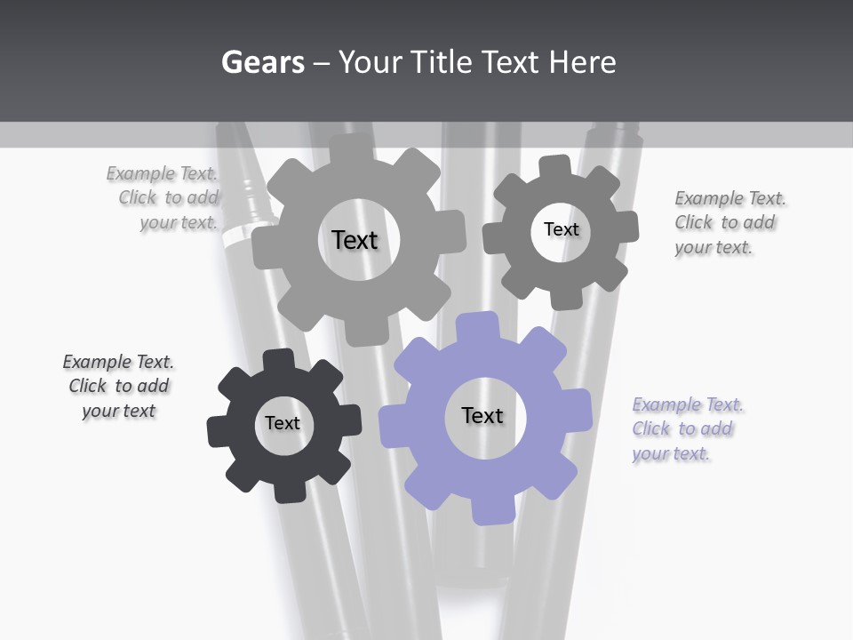 A Group Of Black Pens Sitting On Top Of A White Table PowerPoint Template