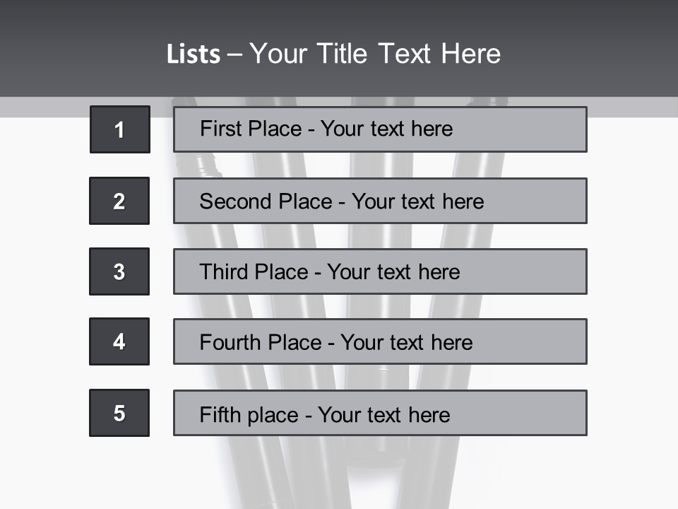 A Group Of Black Pens Sitting On Top Of A White Table PowerPoint Template