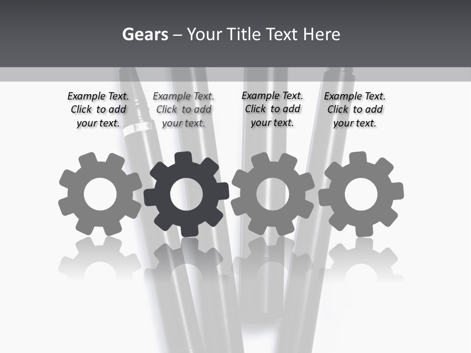 A Group Of Black Pens Sitting On Top Of A White Table PowerPoint Template