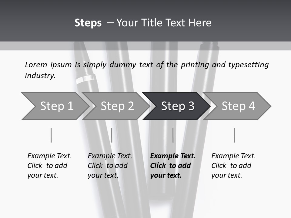 A Group Of Black Pens Sitting On Top Of A White Table PowerPoint Template