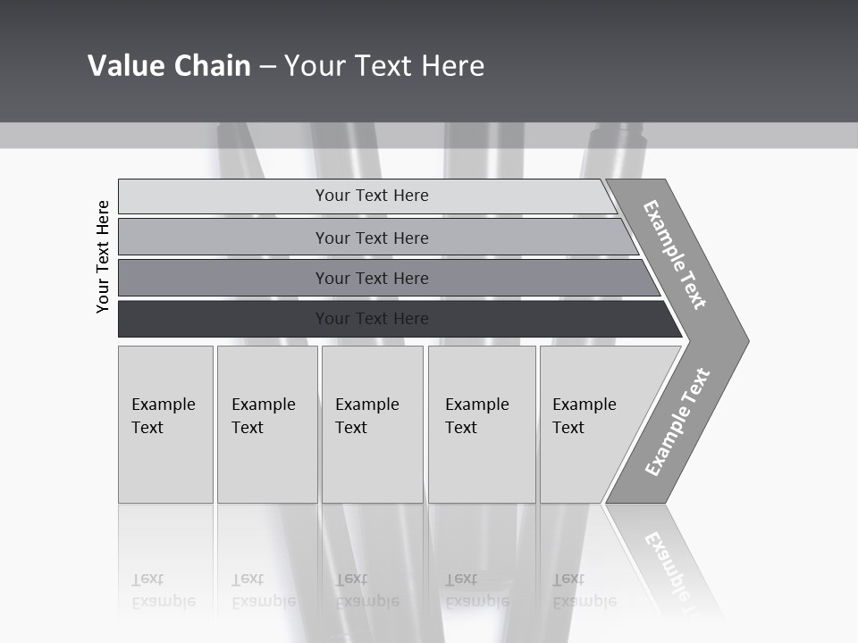A Group Of Black Pens Sitting On Top Of A White Table PowerPoint Template