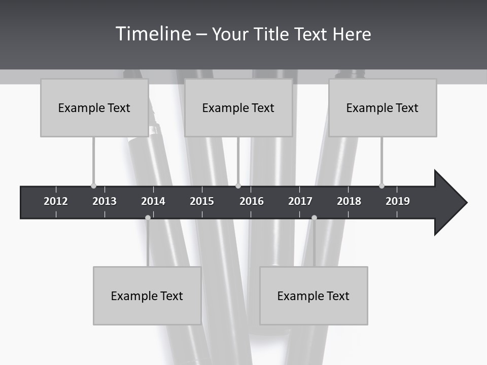 A Group Of Black Pens Sitting On Top Of A White Table PowerPoint Template