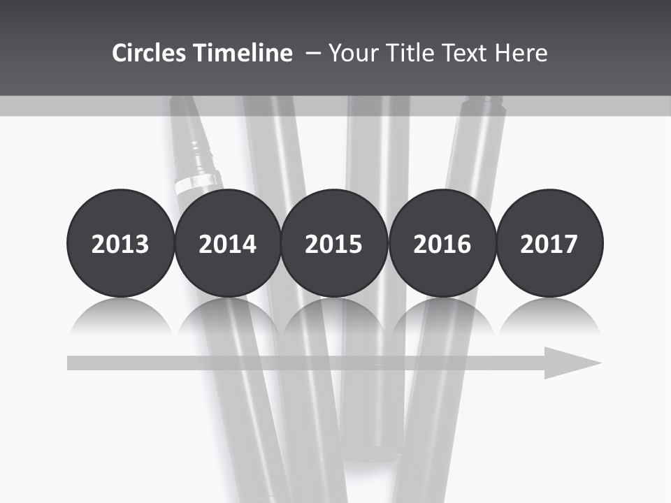 A Group Of Black Pens Sitting On Top Of A White Table PowerPoint Template