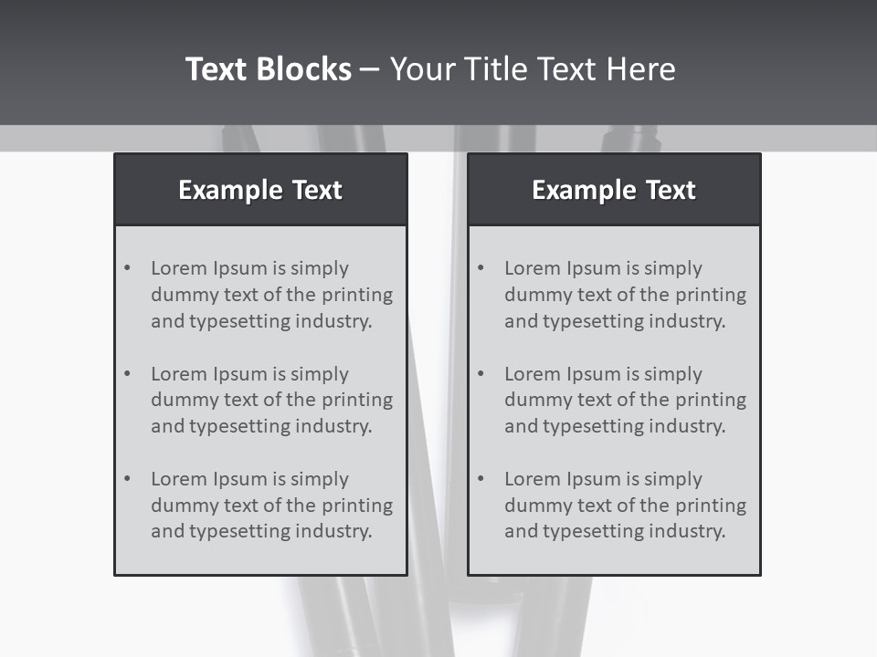 A Group Of Black Pens Sitting On Top Of A White Table PowerPoint Template