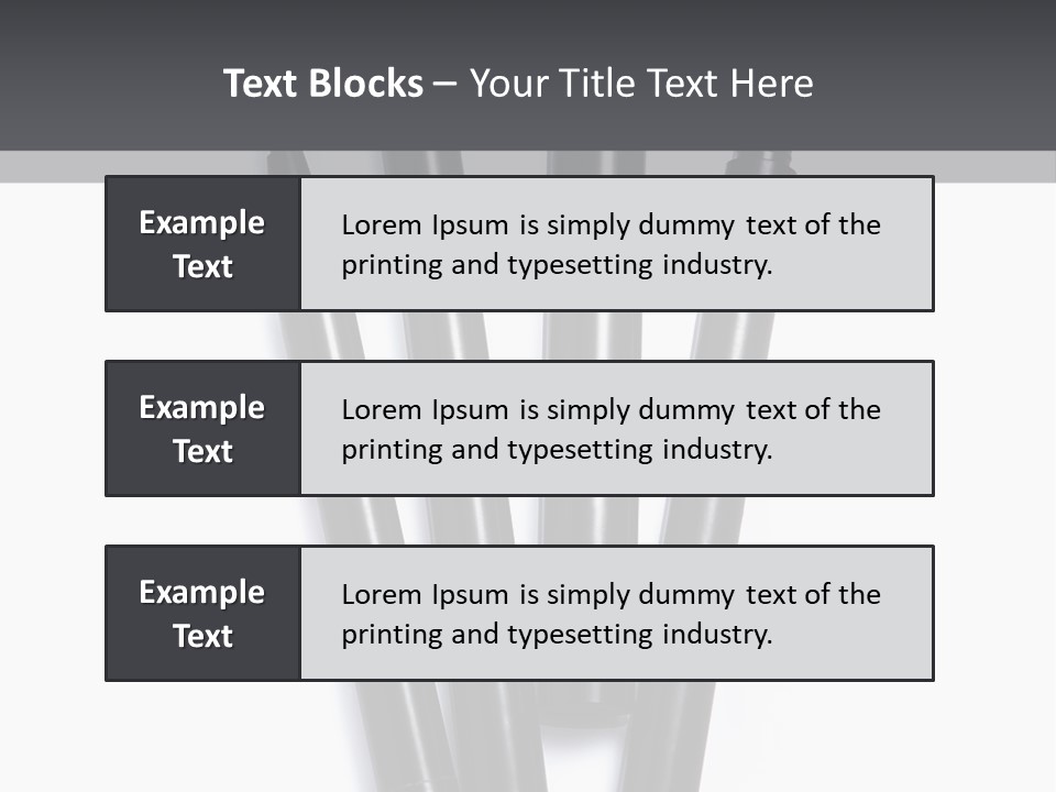 A Group Of Black Pens Sitting On Top Of A White Table PowerPoint Template