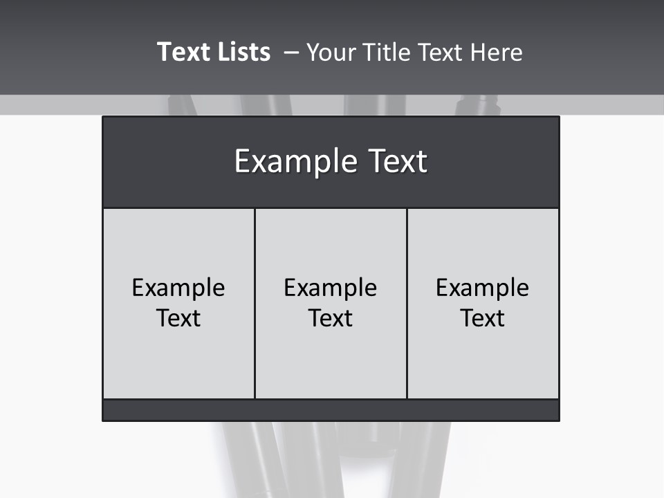 A Group Of Black Pens Sitting On Top Of A White Table PowerPoint Template