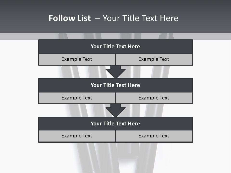 A Group Of Black Pens Sitting On Top Of A White Table PowerPoint Template