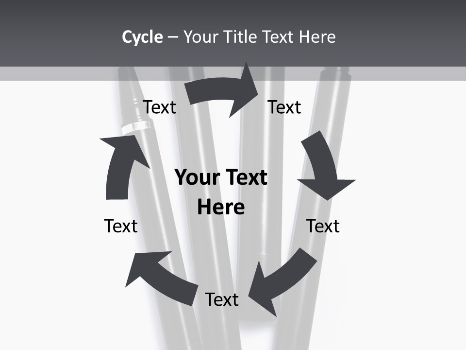 A Group Of Black Pens Sitting On Top Of A White Table PowerPoint Template