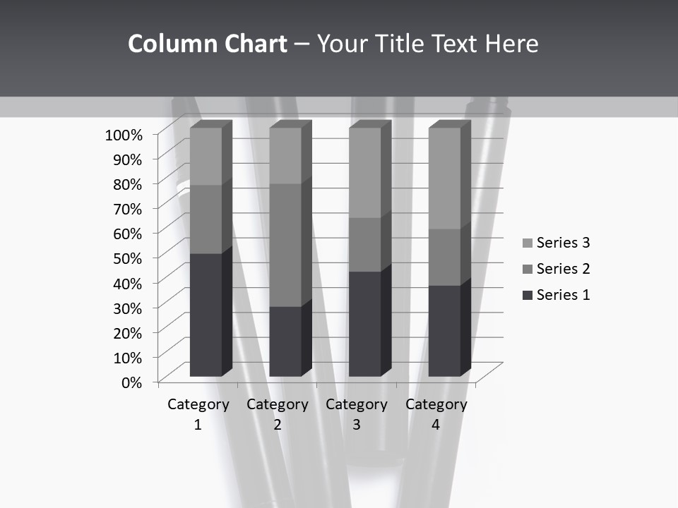 A Group Of Black Pens Sitting On Top Of A White Table PowerPoint Template