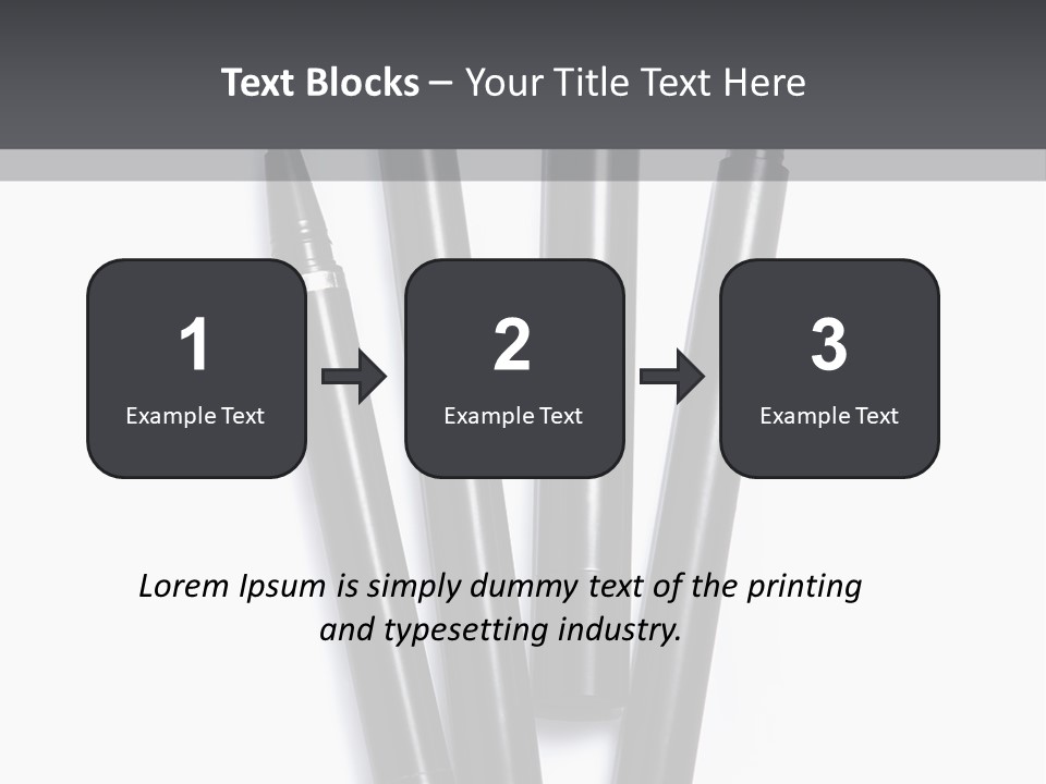 A Group Of Black Pens Sitting On Top Of A White Table PowerPoint Template