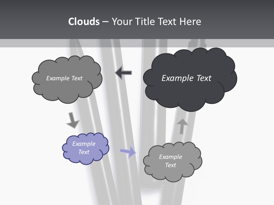 A Group Of Black Pens Sitting On Top Of A White Table PowerPoint Template