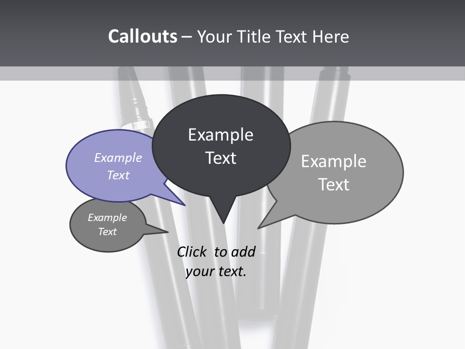 A Group Of Black Pens Sitting On Top Of A White Table PowerPoint Template