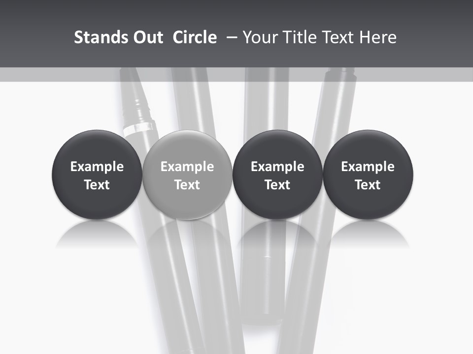 A Group Of Black Pens Sitting On Top Of A White Table PowerPoint Template