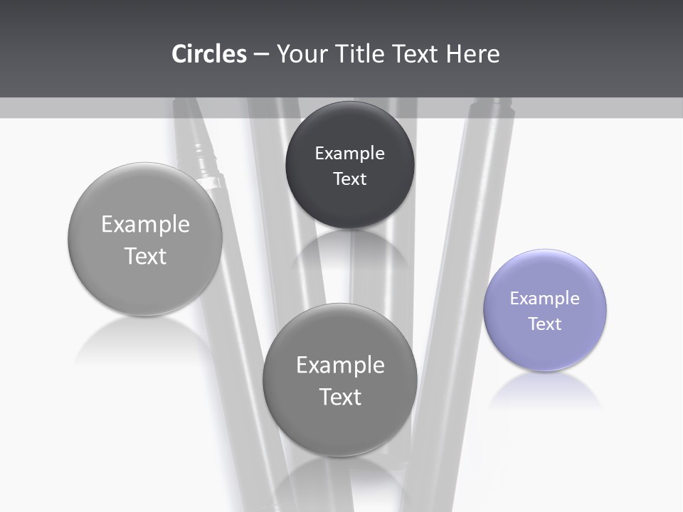 A Group Of Black Pens Sitting On Top Of A White Table PowerPoint Template