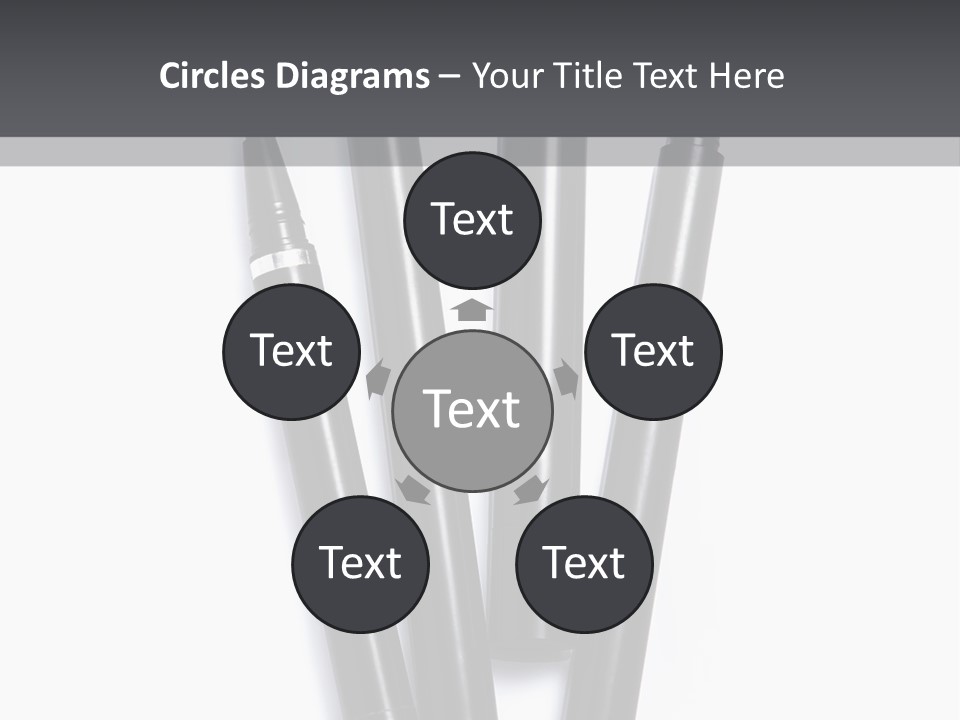A Group Of Black Pens Sitting On Top Of A White Table PowerPoint Template