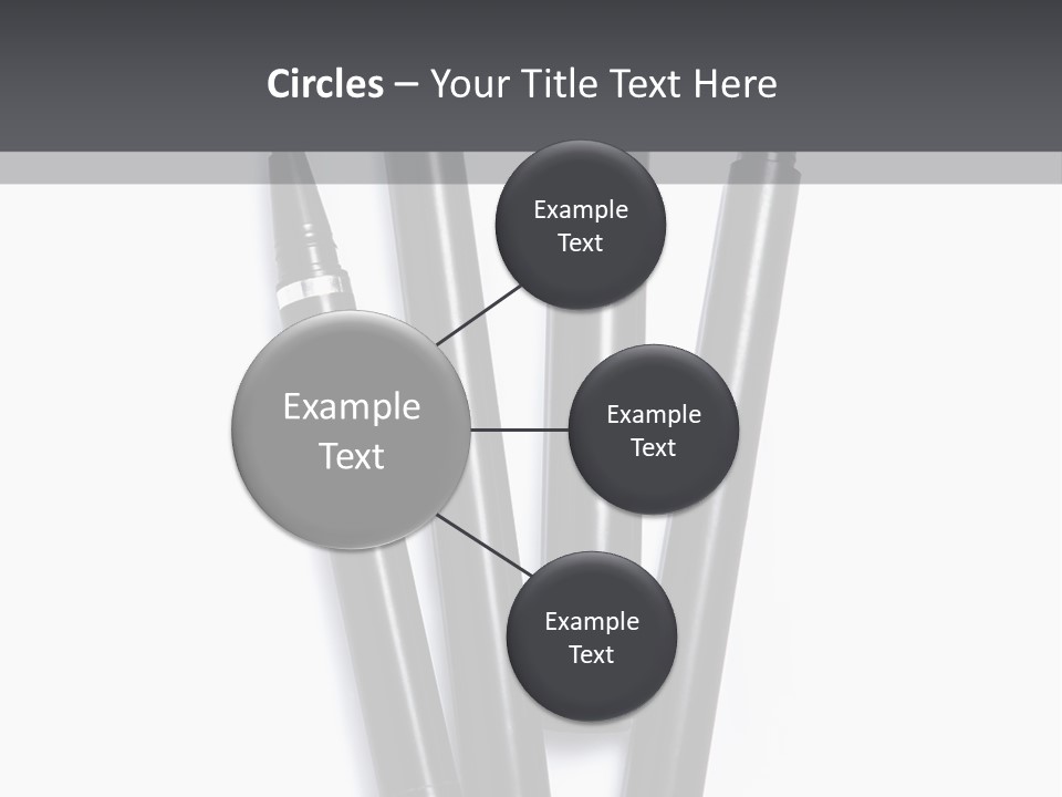 A Group Of Black Pens Sitting On Top Of A White Table PowerPoint Template