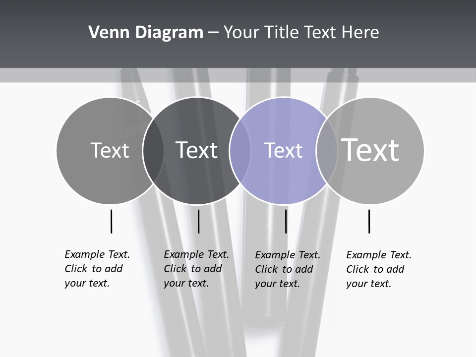 A Group Of Black Pens Sitting On Top Of A White Table PowerPoint Template