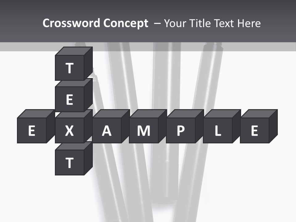 A Group Of Black Pens Sitting On Top Of A White Table PowerPoint Template