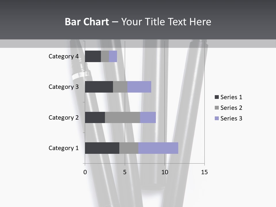 A Group Of Black Pens Sitting On Top Of A White Table PowerPoint Template