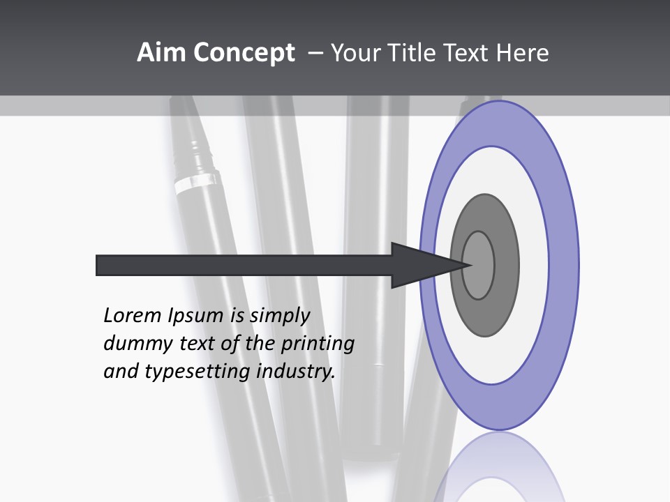 A Group Of Black Pens Sitting On Top Of A White Table PowerPoint Template