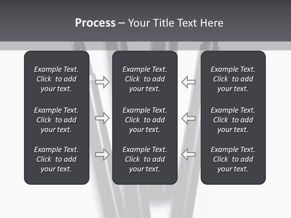 A Group Of Black Pens Sitting On Top Of A White Table PowerPoint Template