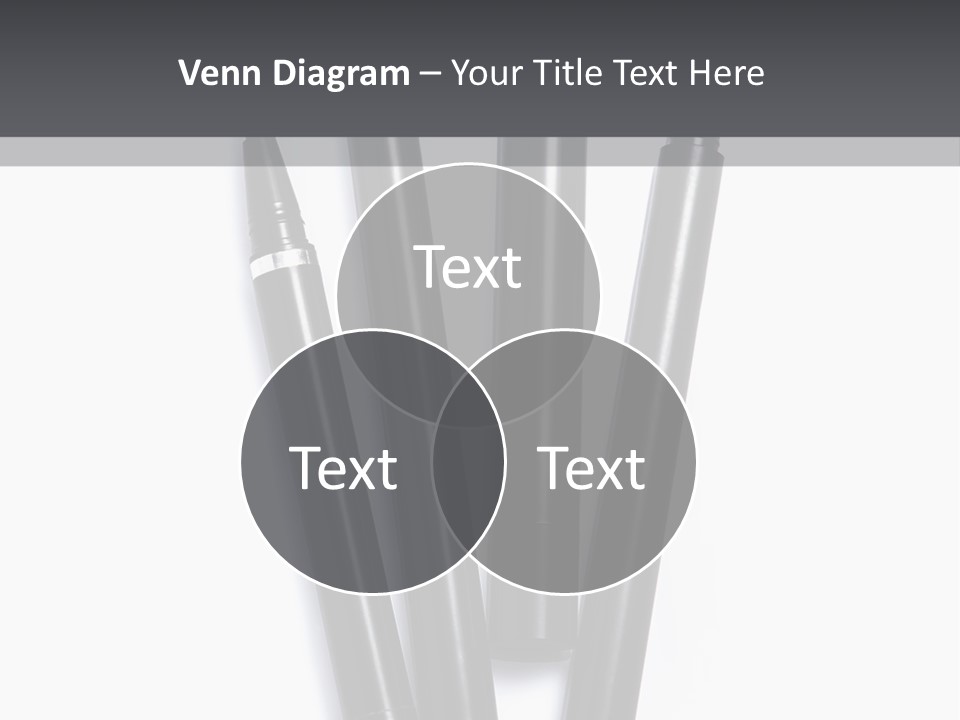 A Group Of Black Pens Sitting On Top Of A White Table PowerPoint Template