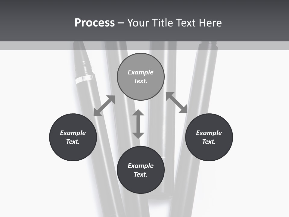 A Group Of Black Pens Sitting On Top Of A White Table PowerPoint Template