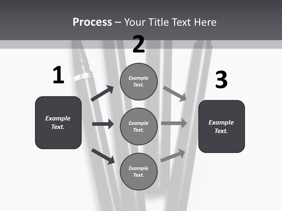 A Group Of Black Pens Sitting On Top Of A White Table PowerPoint Template