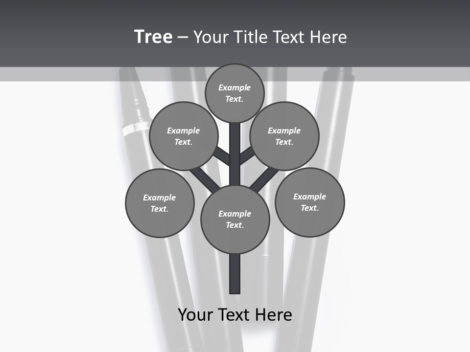 A Group Of Black Pens Sitting On Top Of A White Table PowerPoint Template