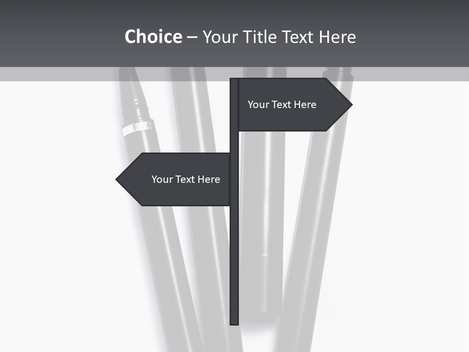 A Group Of Black Pens Sitting On Top Of A White Table PowerPoint Template