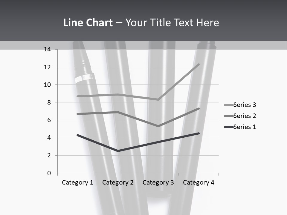 A Group Of Black Pens Sitting On Top Of A White Table PowerPoint Template