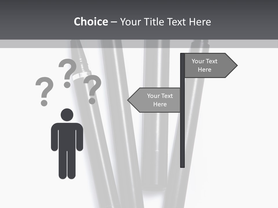 A Group Of Black Pens Sitting On Top Of A White Table PowerPoint Template