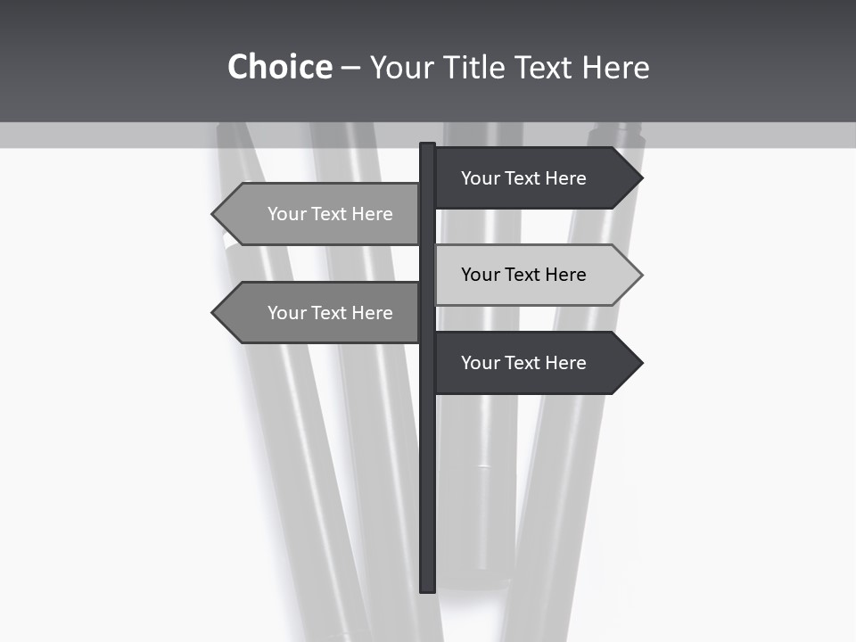 A Group Of Black Pens Sitting On Top Of A White Table PowerPoint Template