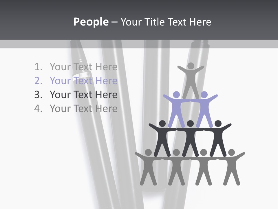 A Group Of Black Pens Sitting On Top Of A White Table PowerPoint Template