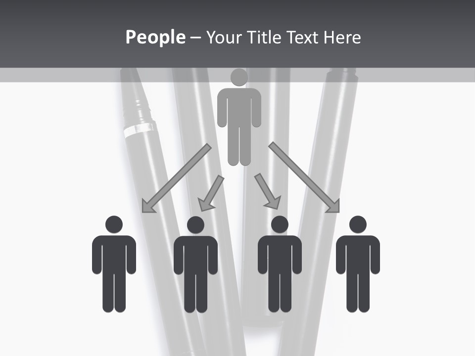 A Group Of Black Pens Sitting On Top Of A White Table PowerPoint Template