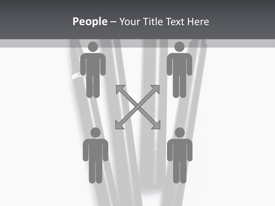 A Group Of Black Pens Sitting On Top Of A White Table PowerPoint Template