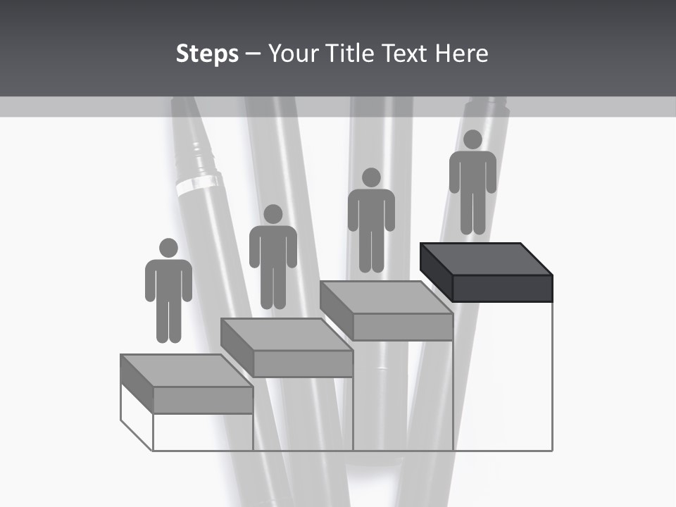 A Group Of Black Pens Sitting On Top Of A White Table PowerPoint Template