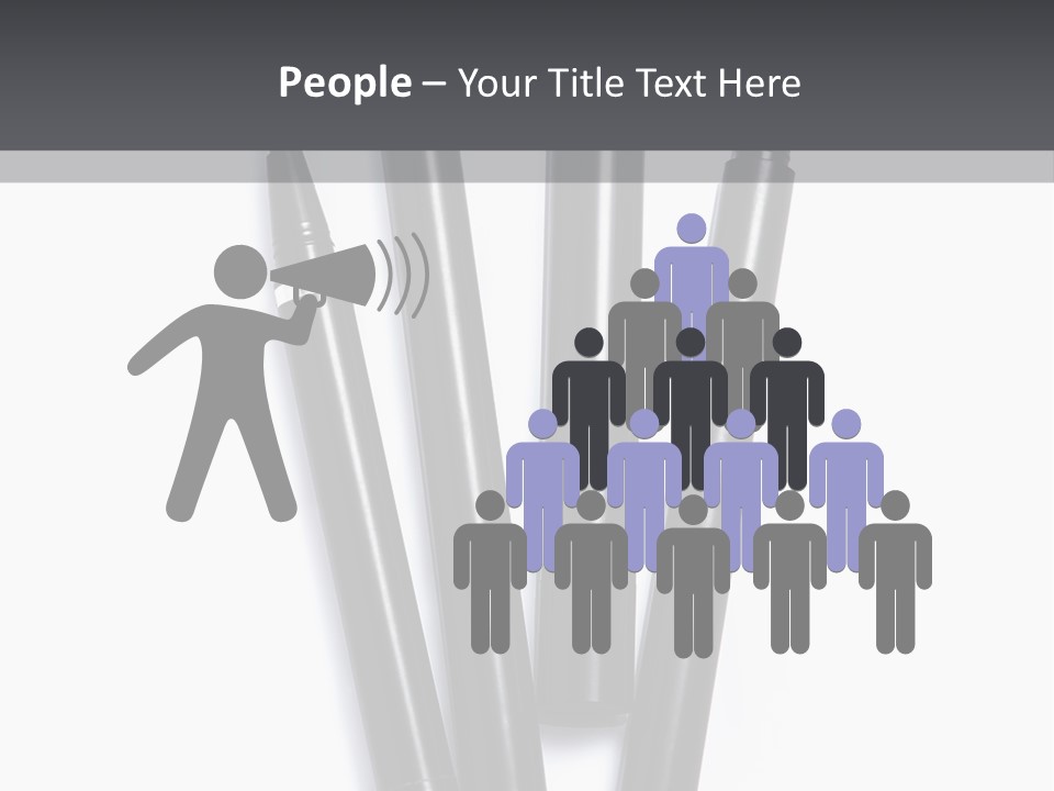 A Group Of Black Pens Sitting On Top Of A White Table PowerPoint Template