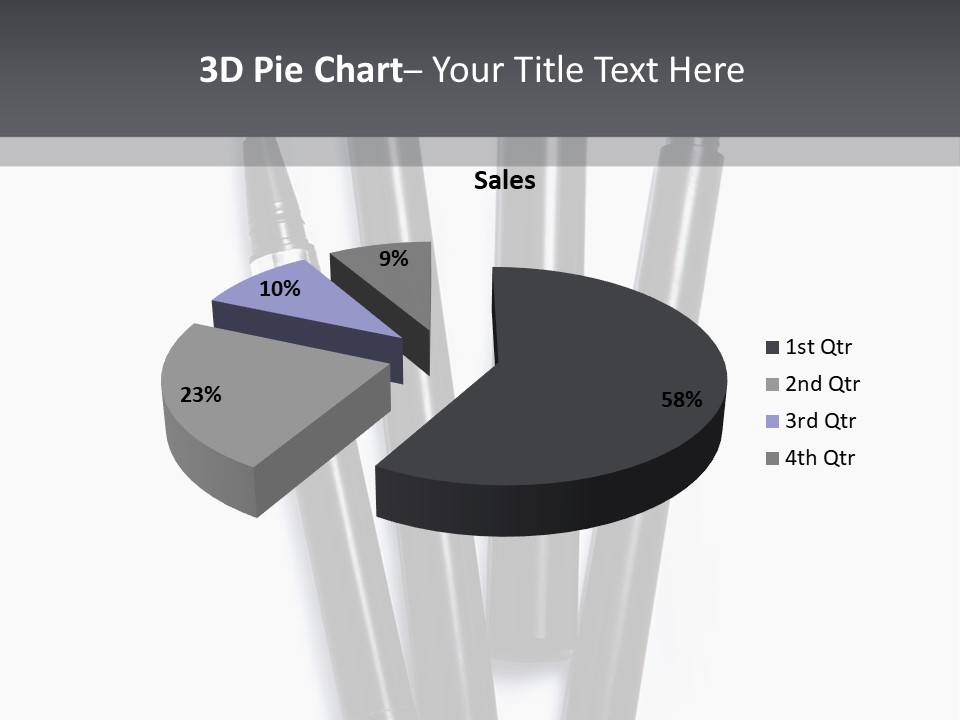 A Group Of Black Pens Sitting On Top Of A White Table PowerPoint Template